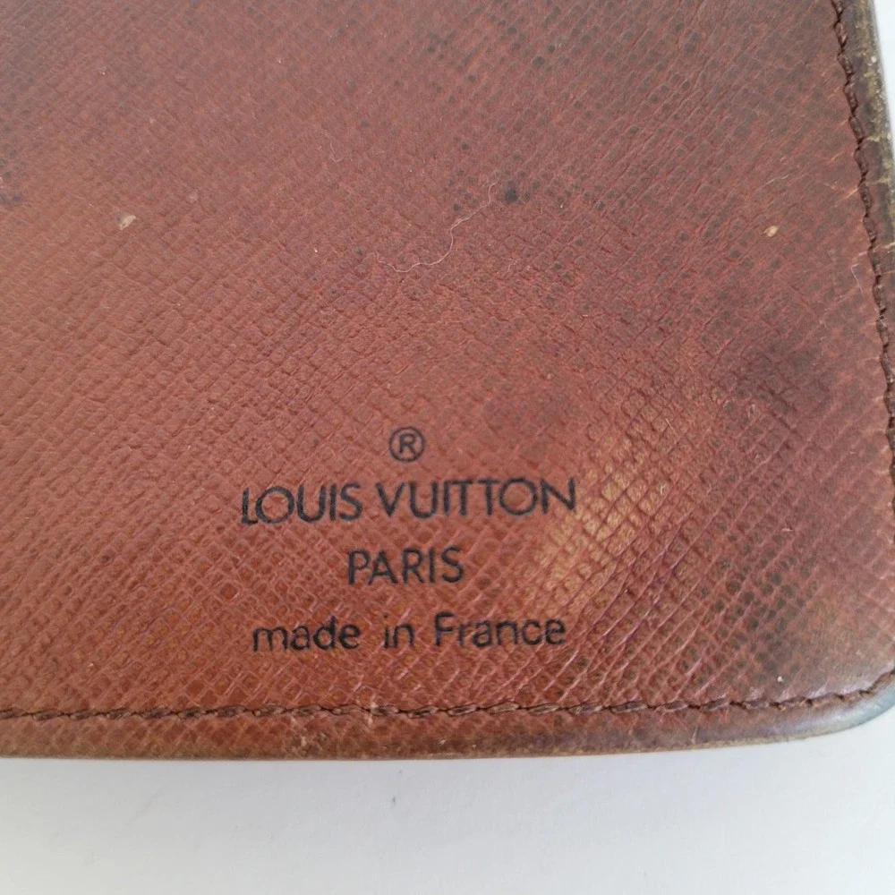 Louis Vuitton Vintage Monogram Long Bifold Wallet Brown Canvas Made‎ in France